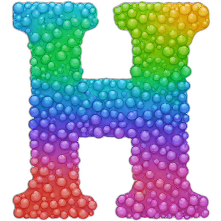 letter h in rainbow bubble font emoji