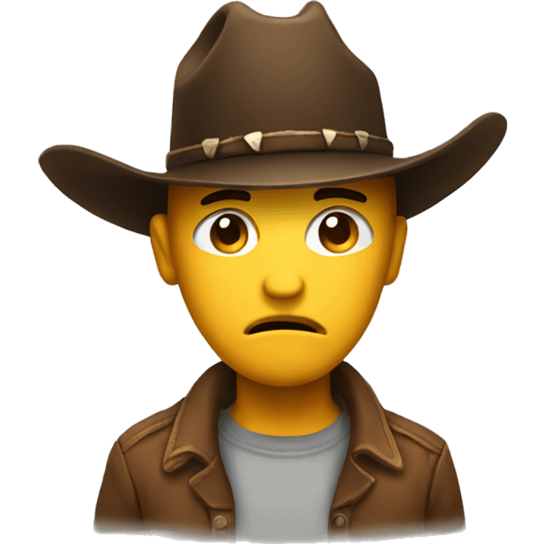 Sad face with cowboy hat emoji