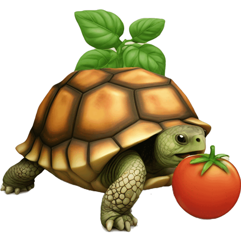 Tortoise eating a tomato  emoji