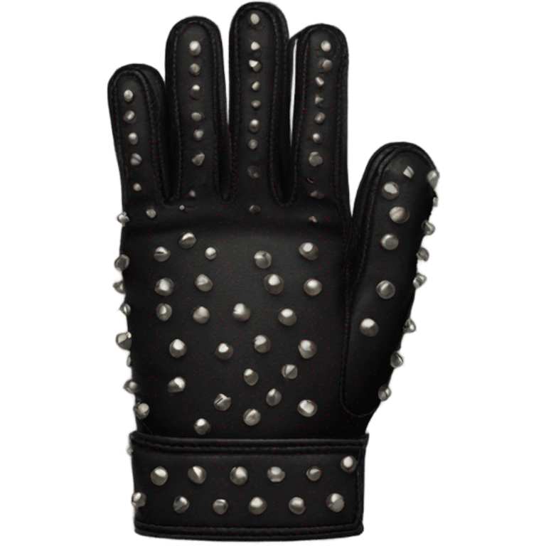 black studded leather glove emoji