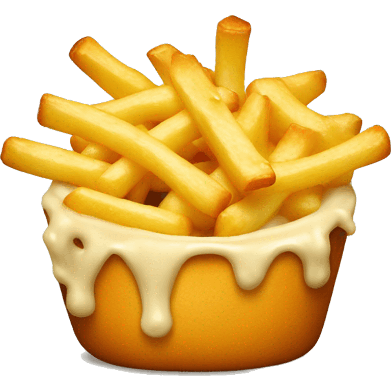 Melted Cheese sauce covered fries emoji