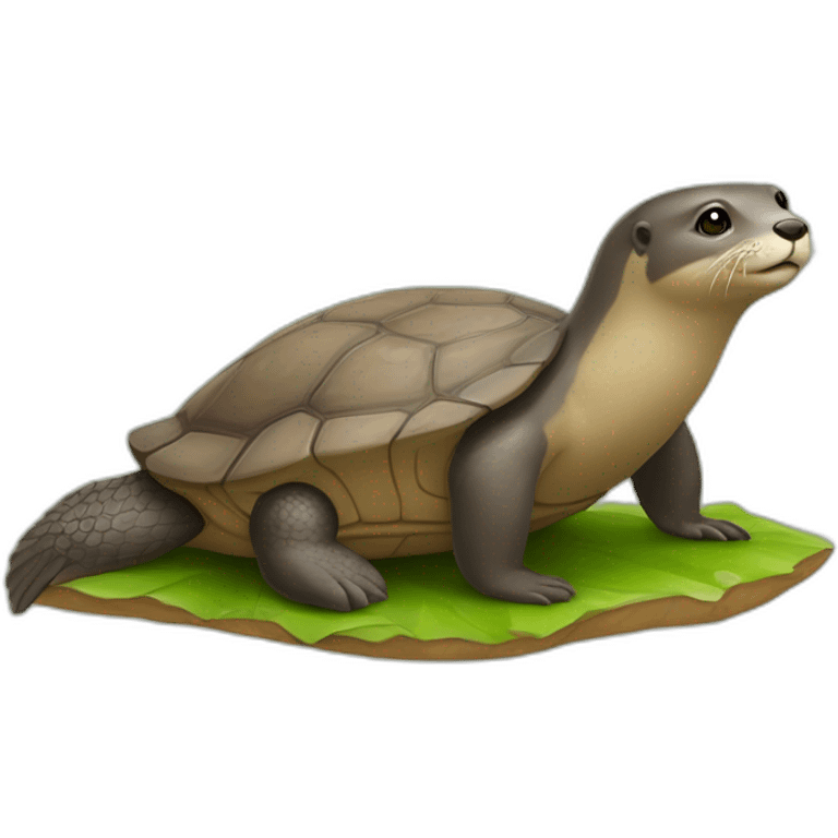 Un loutre sur une tortue emoji