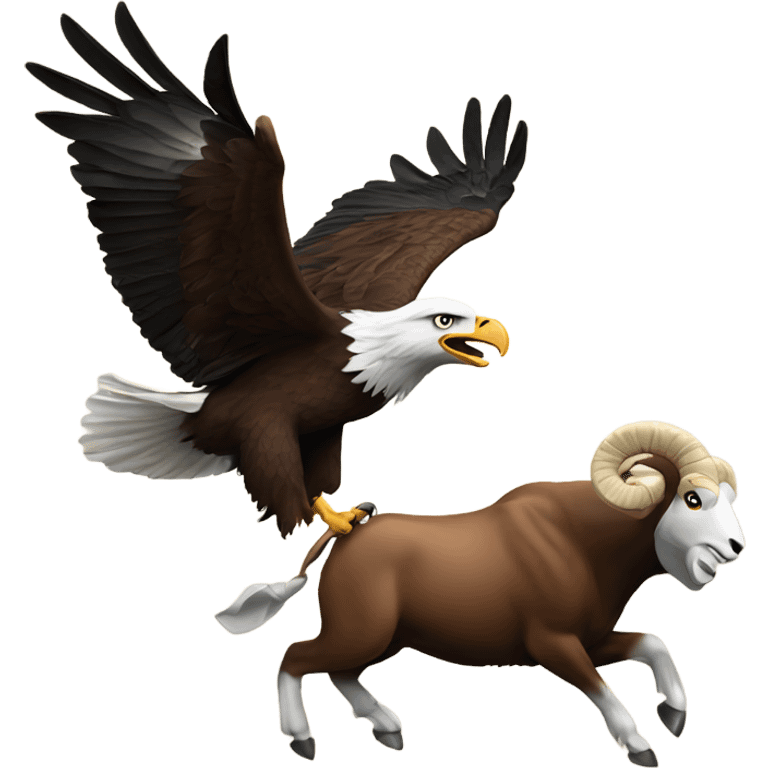 An eagle going after a ram emoji