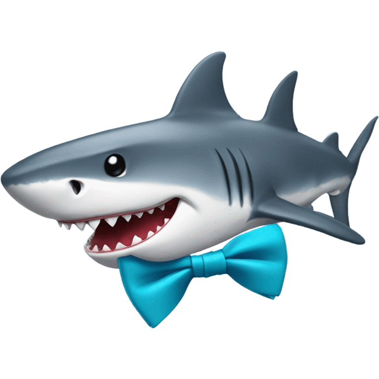 Shark swimming with a bowtie emoji