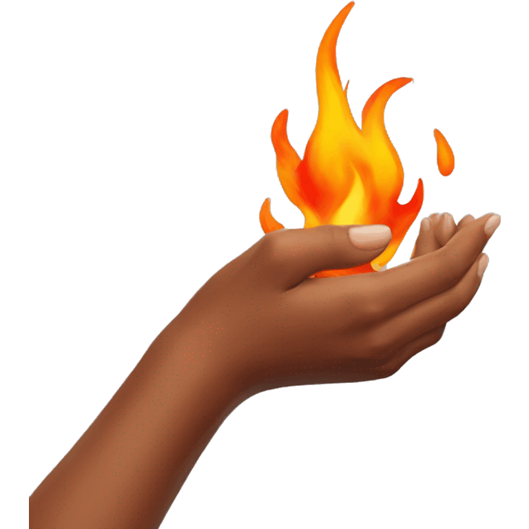 female hand wielding flame emoji