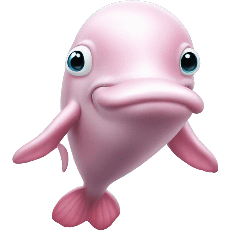 Pink beluga whale with eyelashes  emoji