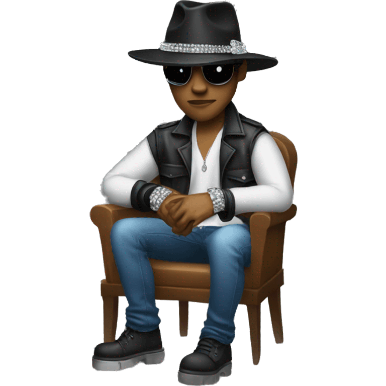 black gangsta fedora sitting with rhinestone glove emoji