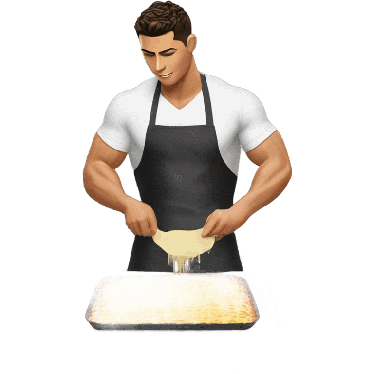 Cristiano Ronaldo cooking lasagna emoji