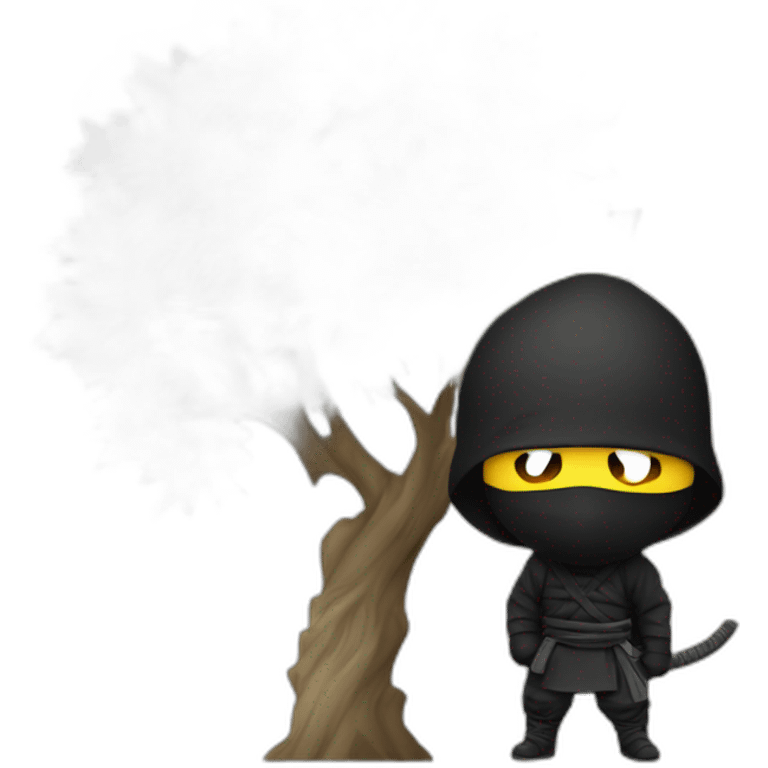 ninja SAS man hiding behind a tree emoji