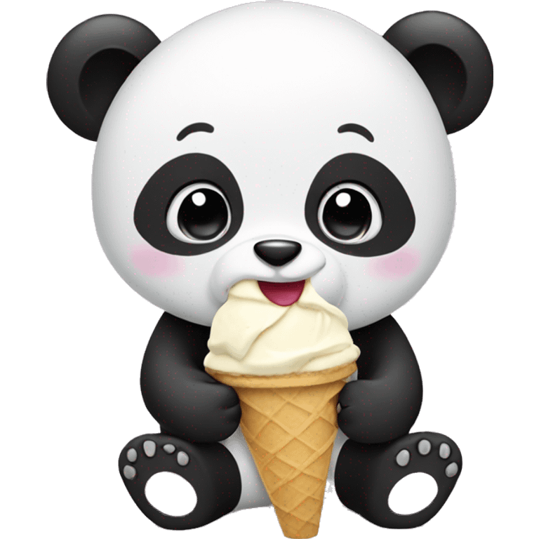 Panda eating ice cream emoji