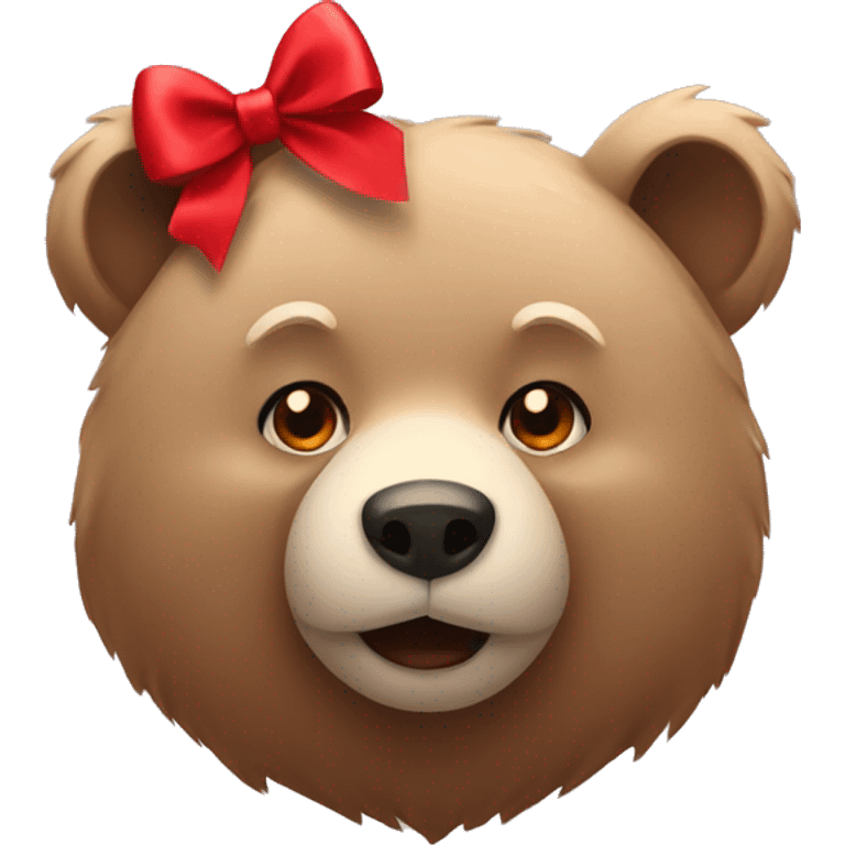 Bear with the red bow emoji