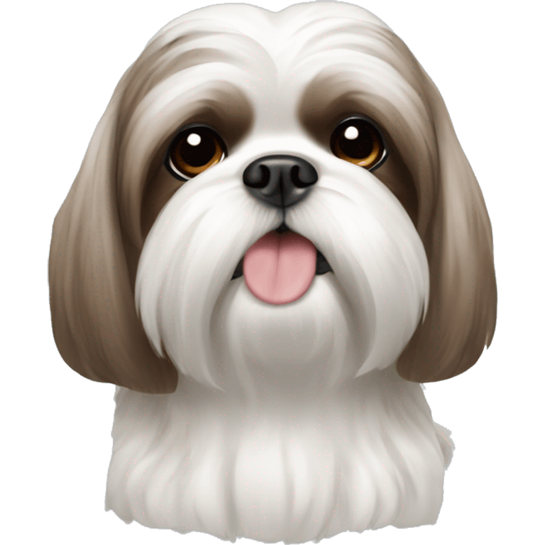 Shih tzu dog white with brown spots emoji