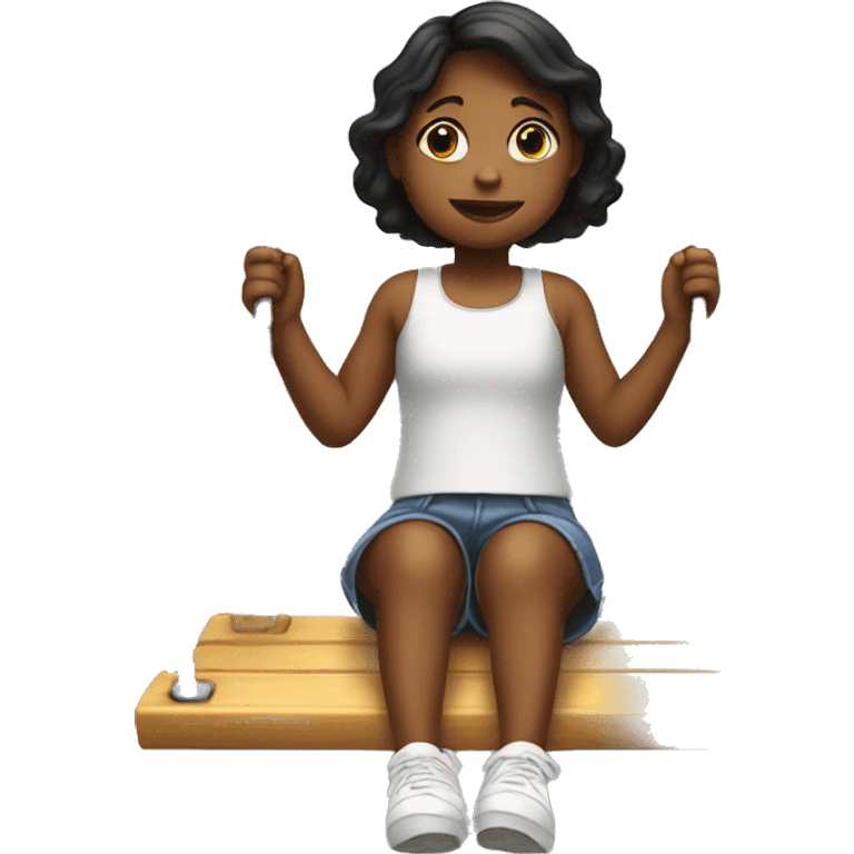 Little girl with no arms on swing emoji