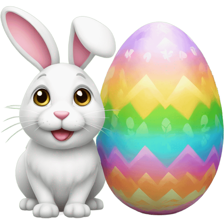 easter egg with a bunny all in Easter theme emoji