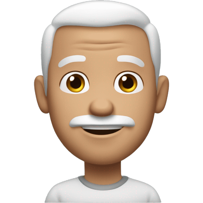 Pixar style, man with shaved head and silver goatee waving  emoji