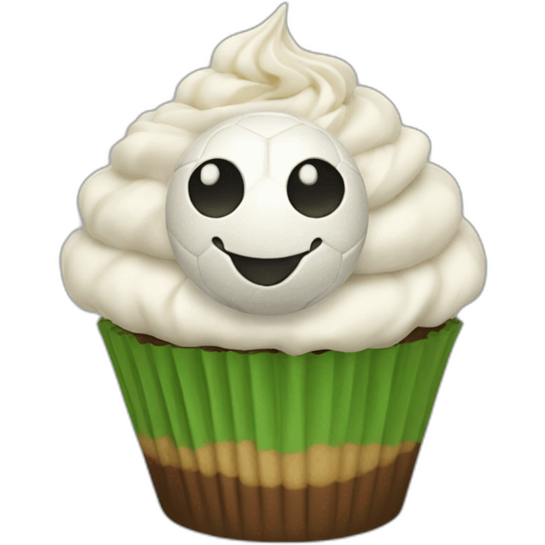 Happy soccer cupcake  emoji