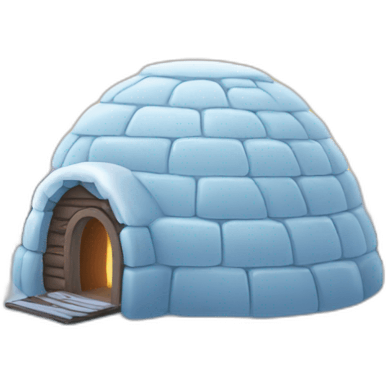 igloo with bright emoji