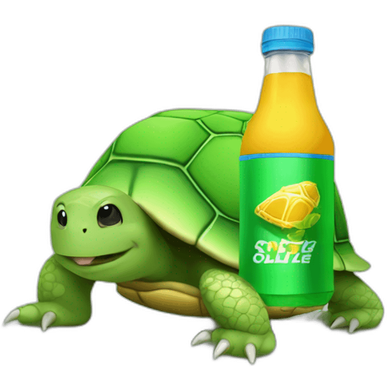 turtle drinking a energy drink emoji