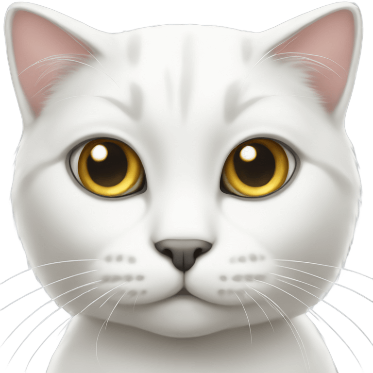 White cat with grey está emoji