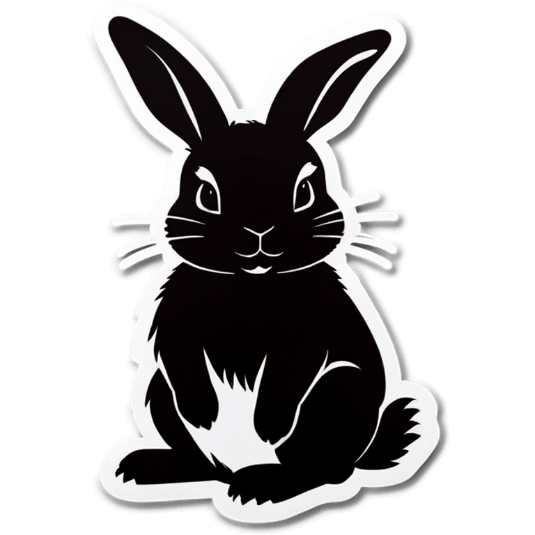 Black rabbit with white rabbit  emoji