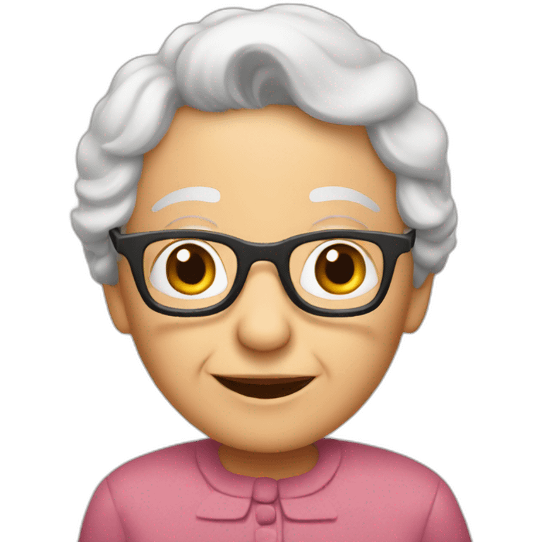 Granny in love with grandfather emoji