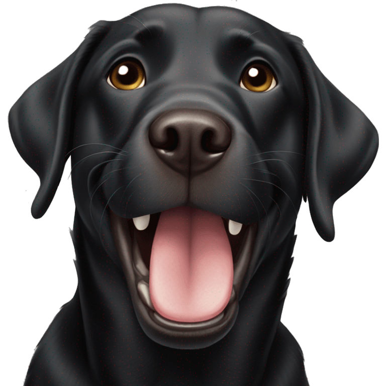 Black Labrador missing front tooth emoji