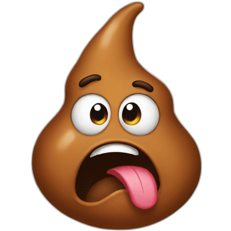 surprised poop emoji