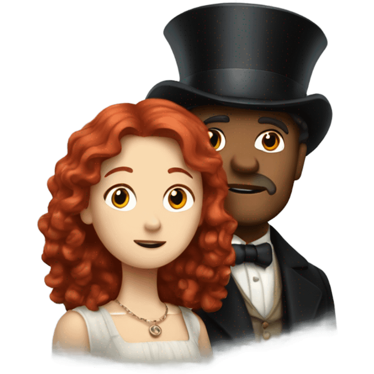 Red headed girl with Leonardo on the titanic emoji