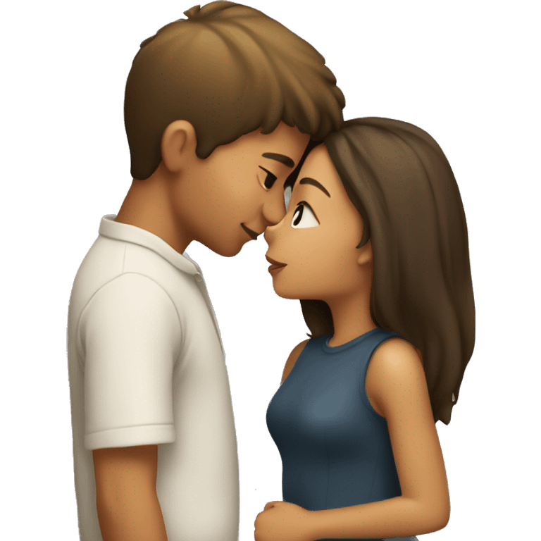 Girl kissing boy emoji