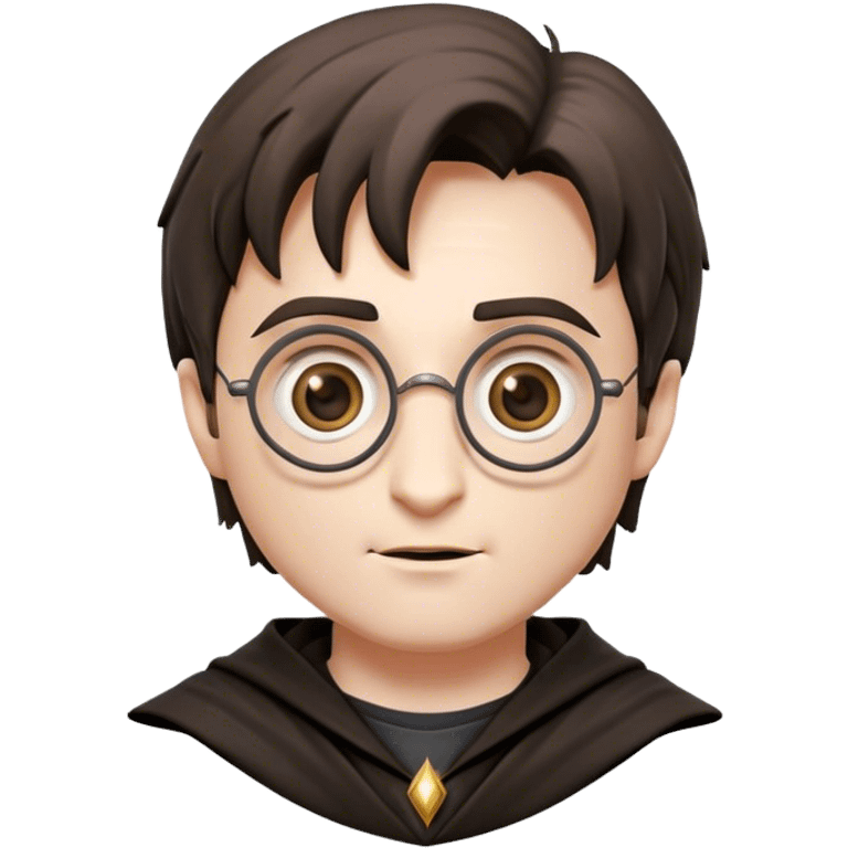 Cinematic Realistic Harry Potter Pop Culture Emoji, featuring a mystical, enchanted portrayal inspired by the iconic wizard rendered with lifelike magical details and dynamic lighting. emoji