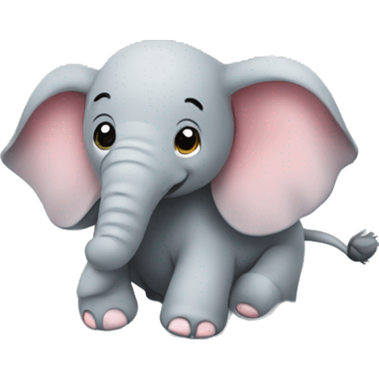 cute elephant on cloud emoji