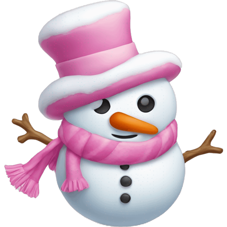 Cute pink snowman emoji