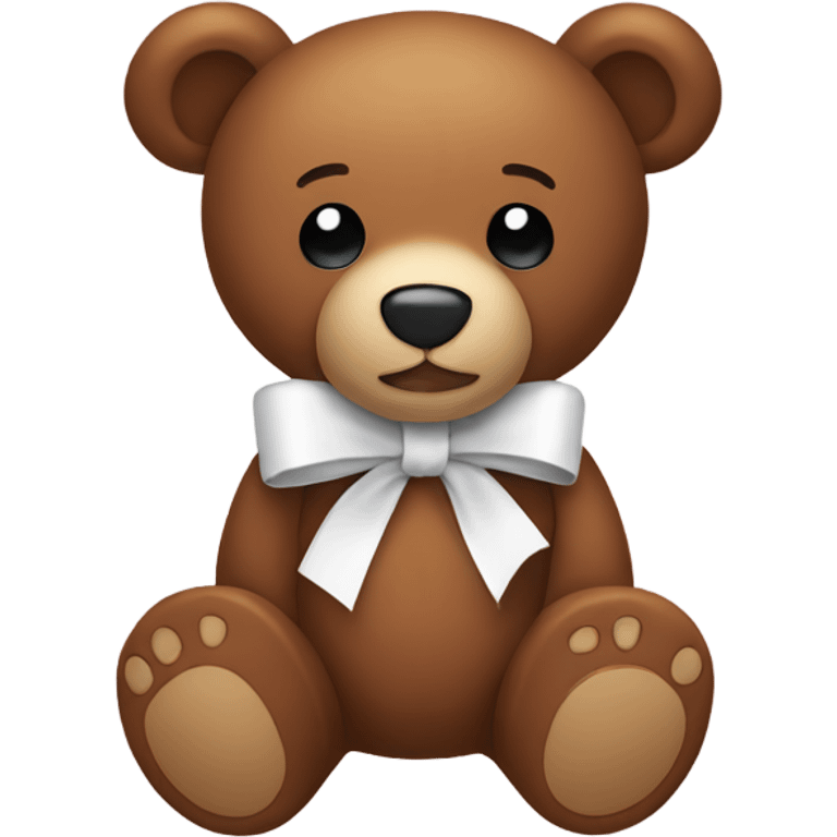 Brown teddy bear with white ribbon emoji