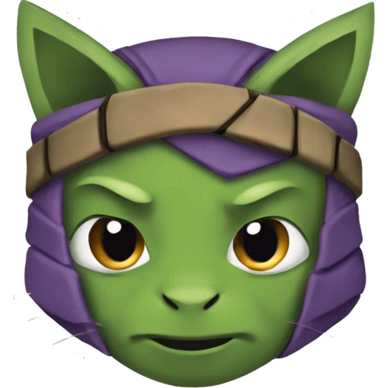 ninja turtle donatello with cat ears emoji