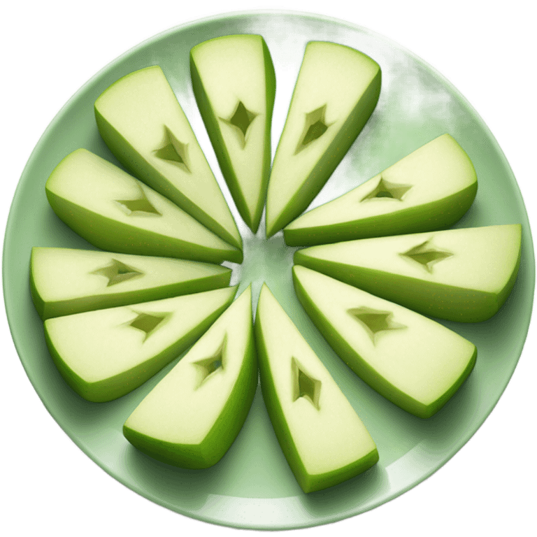 Slices of green apple on a plate emoji