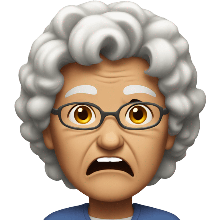 angry grandma, hard to hear emoji