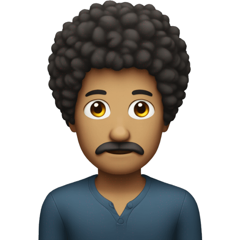 serious man with afro and no moustache emoji