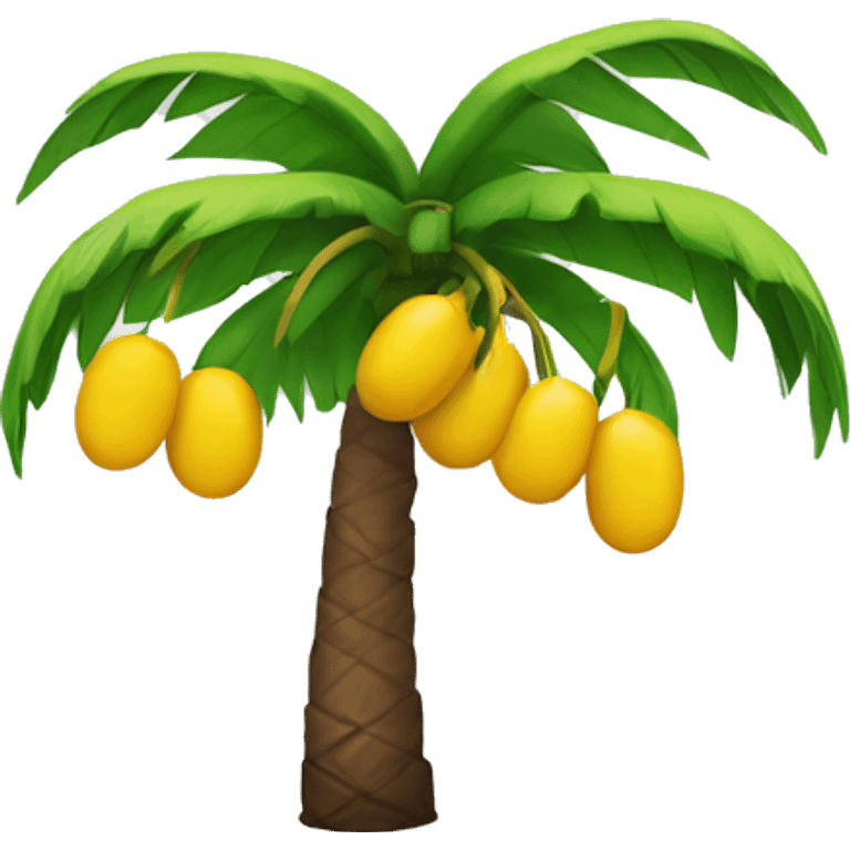 palm tree with yellow dates emoji