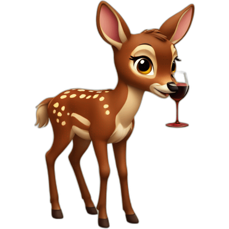 bambi drinking red wine emoji