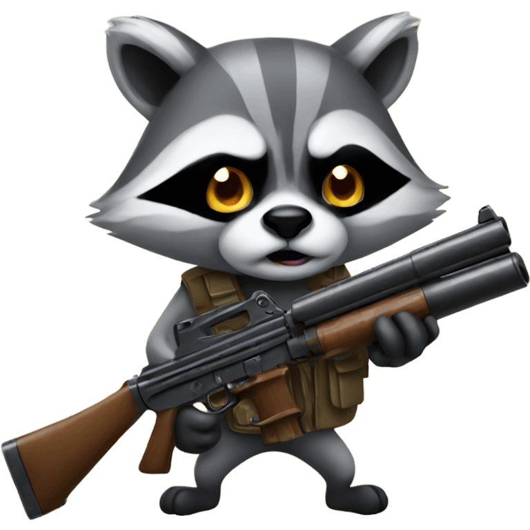 Raccoon with gun emoji