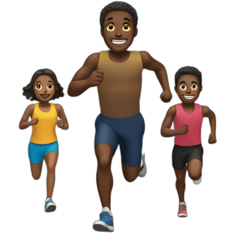 Black people running emoji