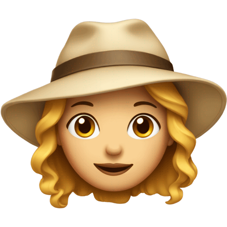 Cute face of a woman with hat emoji