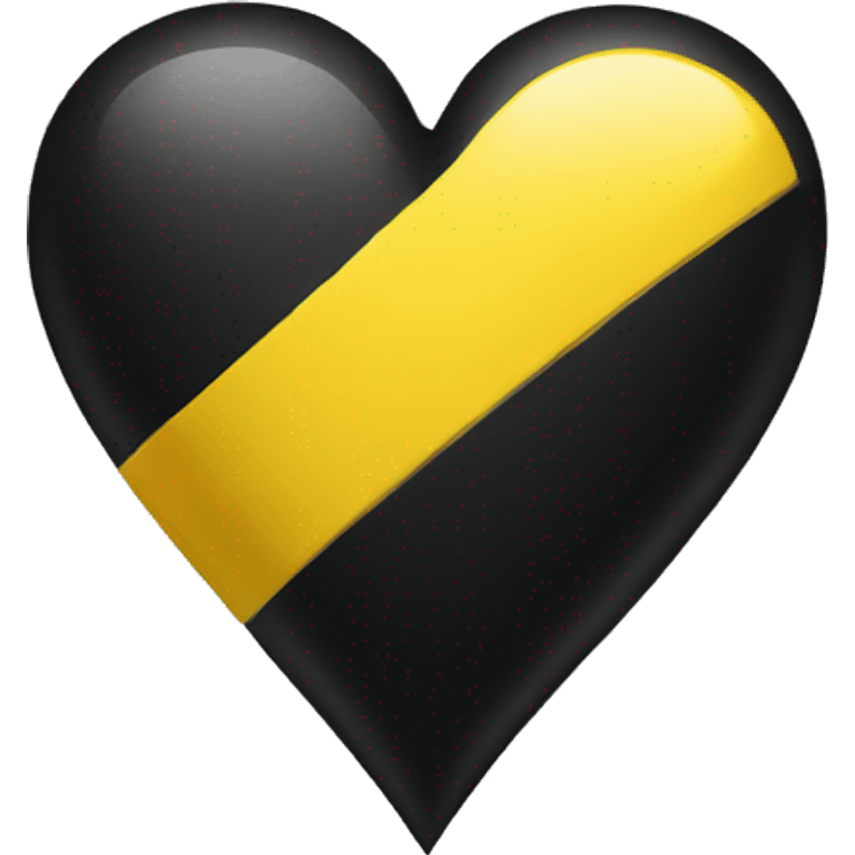 Half black and yellow heart emoji