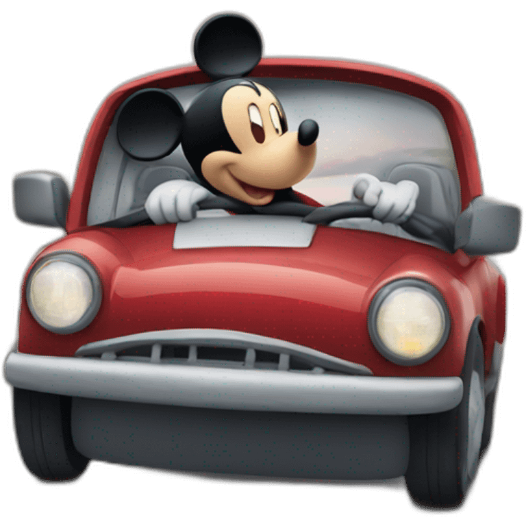 mickey mouse driving emoji