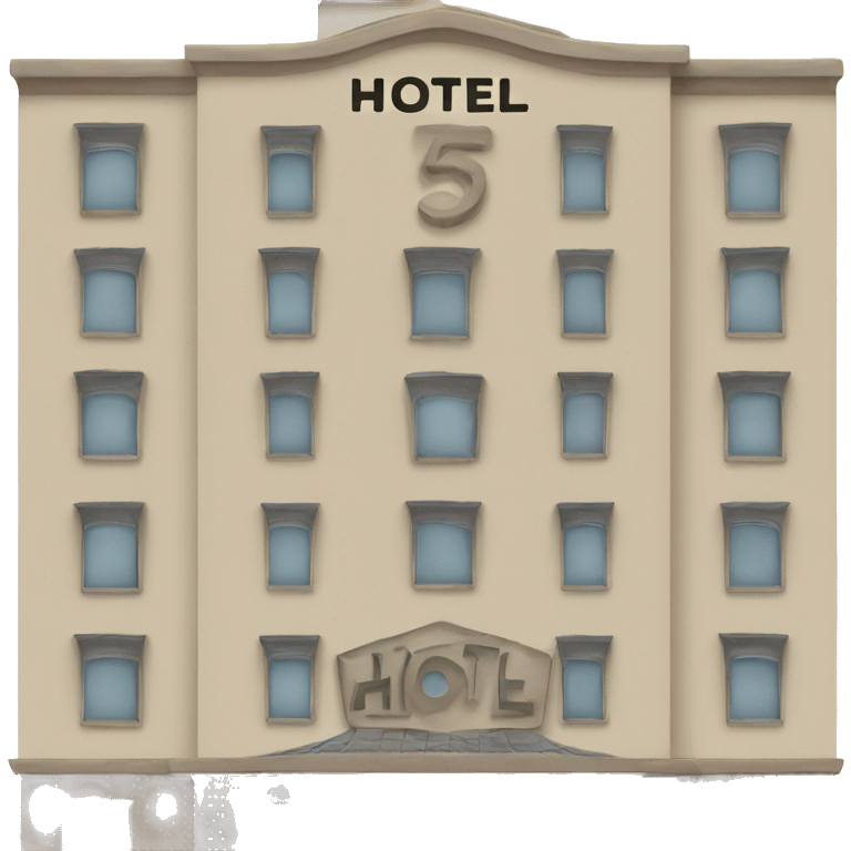 5 starts hotel building with sign “hotel” emoji