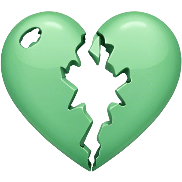 Light green heart break emoji