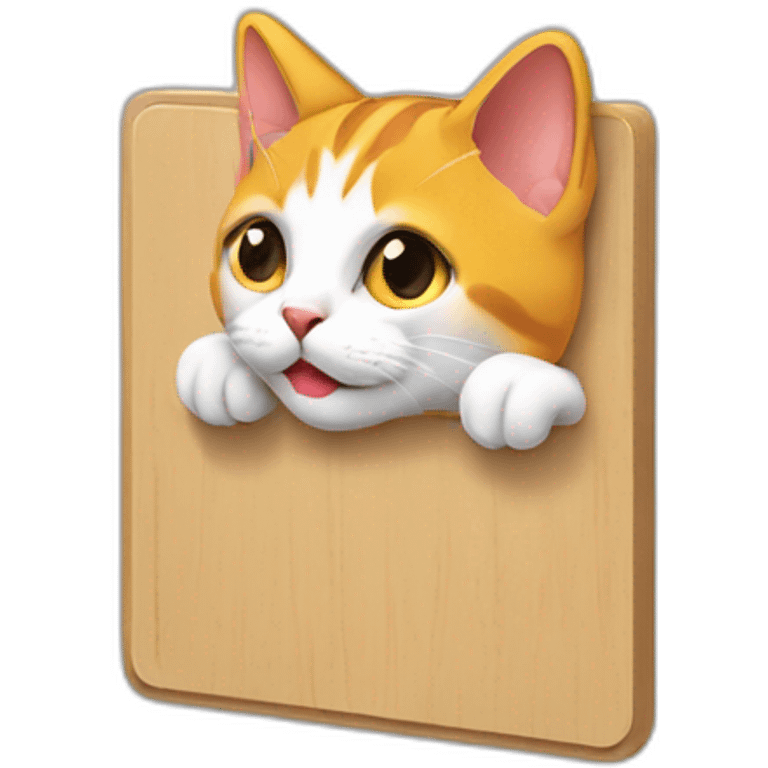 Placard qui porte un chat emoji