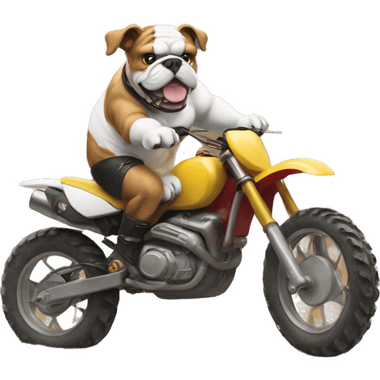 Bulldog  on a dirtbike emoji