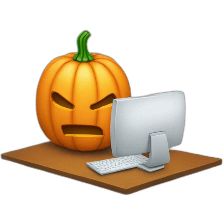 Pumkin with computer emoji