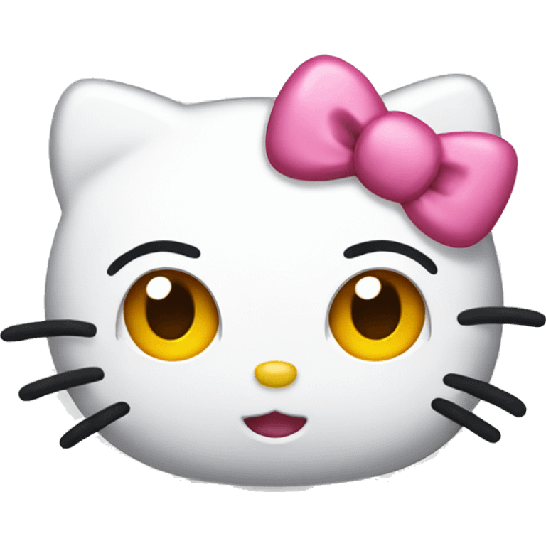 Hello kitty with eyes closed happy  emoji